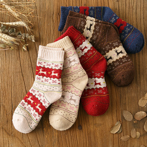 Winter Women Men Socks Christmas Gift Sock Cute Wool 3D Ladies Female Thermal Thicken Warm Happy Funny Sock New Year 2022 ► Photo 1/6