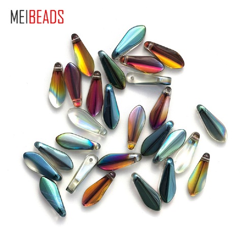 MEIBEADS 20pcs/lot 6*16 mm Colorful Crystal Multifaceted Leaves Bead For Accessories Bracelet DIY Jewelry Making EY6063 ► Photo 1/6