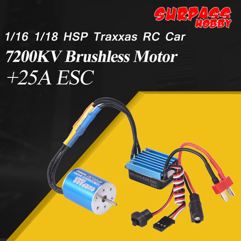 SURPASS HOBBY 2430 7200KV Sensorless Brushless Motor With 25A ESC Combo Set for HSP  HPI Tamiya 1/16 1/18 RC Car ► Photo 1/5