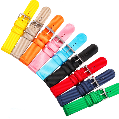 9 Colors Nylon Canvas Watchbands Women Men Sports Strap Bracelet 18mm 20mm 22mm 24mm Watches Accessory Quick Release Spring Bar ► Photo 1/6