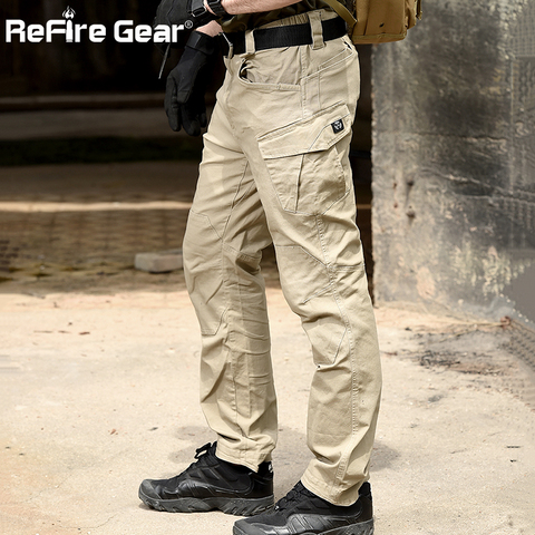 ReFire Gear SWAT Combat Military Tactical Pants Men Large Multi Pocket Army Cargo Pants Casual Cotton Security Bodyguard Trouser ► Photo 1/6