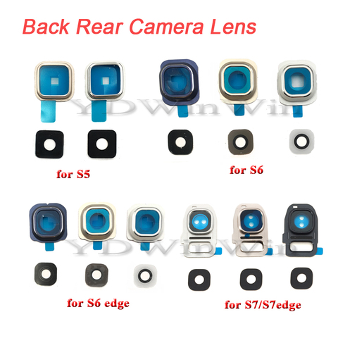 1pcs Back Rear Camera Lens Glass Cover Ring with Adhesive Glue for Samsung Galaxy S5 S6 S7 edge G920 G925 G930 G935 ► Photo 1/1