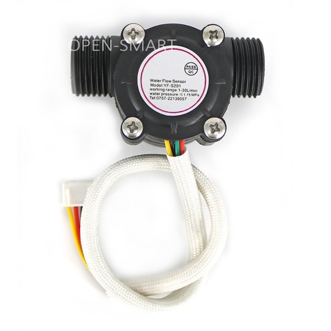 G1/2 Water Flow Sensor Hall Flowmeter Temperature Sensor for Arduino Turbine Flowmeter Measure Temperature / Water Flow XH-4P ► Photo 1/3