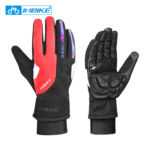 INBIKE Windproof Winter Cycling Gloves Touch Screen Sport Gloves Thickened Warm Riding Bicycle Men's MTB Bike Motorcycle Gloves ► Photo 1/6