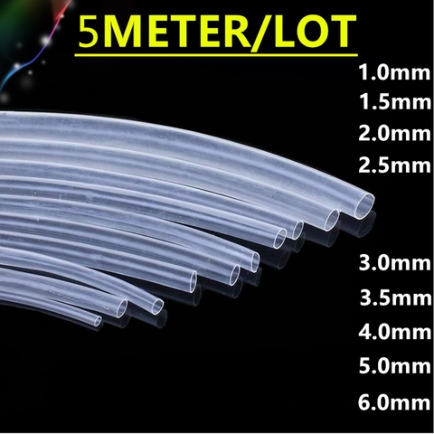 5METER/LOT 2:1 transparent heat tube 1mm 1.5mm 2mm 2.5mm 3mm 3.5mm 4mm 5mm 6mm Diameter heat shrink tube DIY Connector Repair ► Photo 1/4