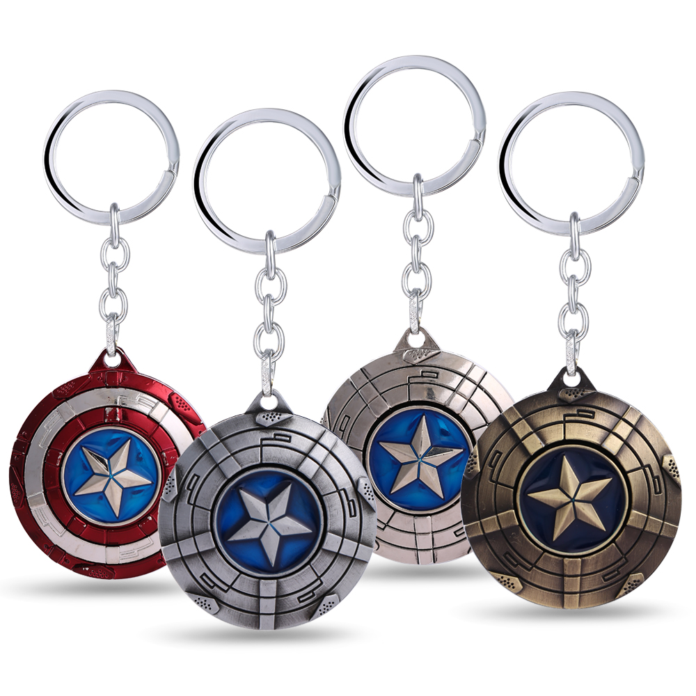 Marvel Avengers Spider-Man Logo Rotatable Alloy Key Chains Keychain Keyring 