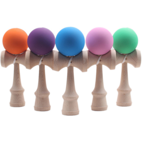 1pcs Professional Rubber Paint Kendama Matte Ball Kid Kendama Japanese Traditional Toy Wooden Ball  Skillful Toy for Children ► Photo 1/6