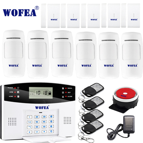 Free shipping Wofea IOS Android APP Control Wireless Home Security GSM Alarm System two way Intercom SMS notice for power off ► Photo 1/3