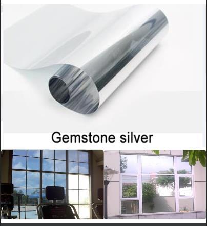 Gemstone Silver Waterproof Window Film One Way Mirror Silver Insulation Stickers UV Rejection Privacy Window Tint Films ► Photo 1/5