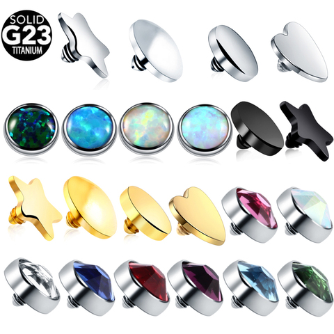 1PC G23 Titanium Piercing Micro Dermal CZ Gem Micro Dermal Anchor Crystal Top Dermal Piercings Surface Piercing 14G Body Jewelry ► Photo 1/6