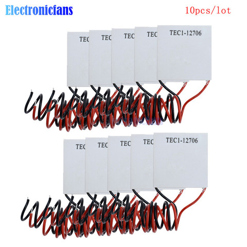10pcs/lot TEC1-12706 TEC1 12706 12V 6A TEC Thermoelectric Cooler Peltier (TEC1-12706) 40*40MM 12V Peltier Elemente Module ► Photo 1/6