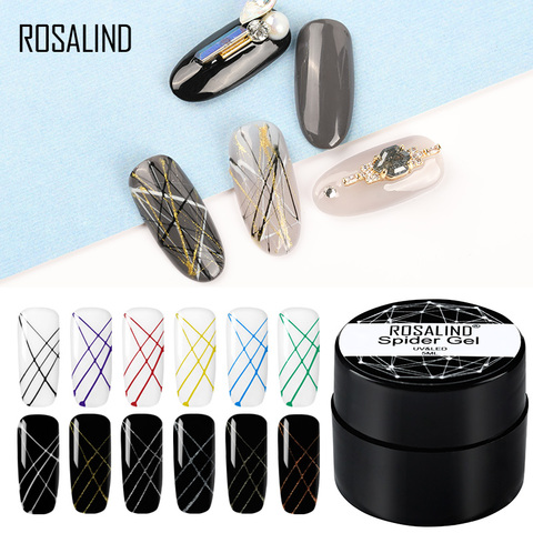 ROSALIND Nails 5ml Spider Gel Nail Polish Set For Manicure Point To Line Drawing And Painting Decoration Pulling Silk Gel Polish ► Photo 1/6