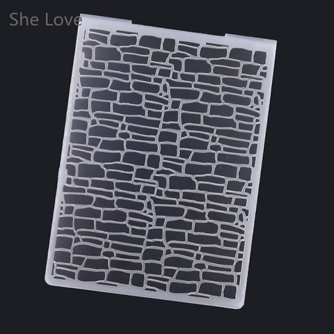 Chzimade Plastic Embossing Folder Clear Stamps For Scrapbooking Irregular Bricks Type Photo Album Card Paper Craft Template ► Photo 1/2