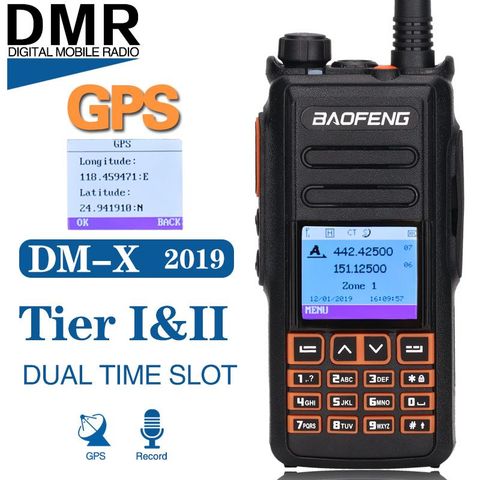 BaoFeng DM-X DMR GPS Record Digital Walkie Talkie VHF UHF Dual Dand 136-174 & 400-470MHz Dual Time Slot Ham Two Way Radio ► Photo 1/6