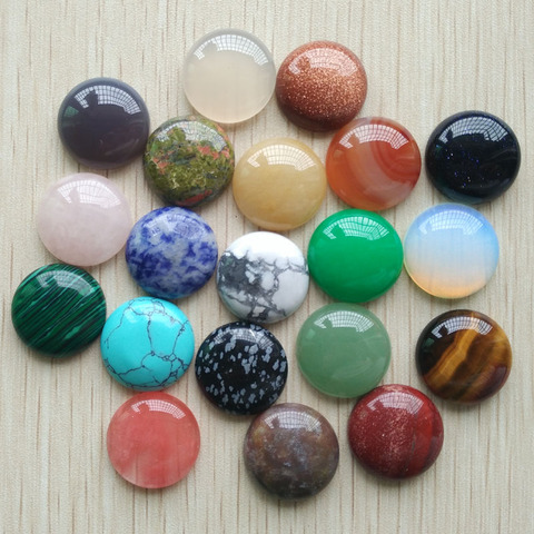 Wholesale 20pcs/lot 2017 hot selling good quality Opal Malachite Tiger Eye natural stone mixed round cabochon 20mm free shipping ► Photo 1/6