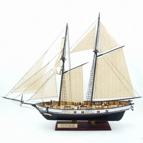 NIDALE Model Free shipping Scale 1/130 HARVEY 1847 wooden ship model +8 pcs brass guns ► Photo 1/3