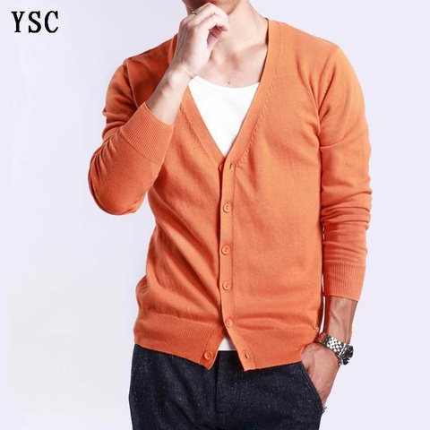 YUNSHUCLOSET 2017 Spring multi-colored V-neck solid color sweater outerwear male cashmere cardigan knitted free shipping ► Photo 1/1