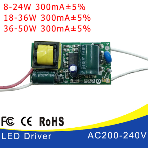 8-50W LED Lamp Driver Light Transformer Input AC175-265V Power Supply Adapter 280mA-300mA Current for LED Spot light Bulb Chip ► Photo 1/4