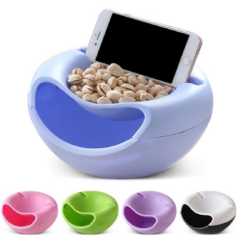 Modern Living Room Creative Modeling Lazy Snack Bowl Plastic Double Storage Box Snack Bowl Lazy Melon Fruit Bowl Dishes ► Photo 1/6