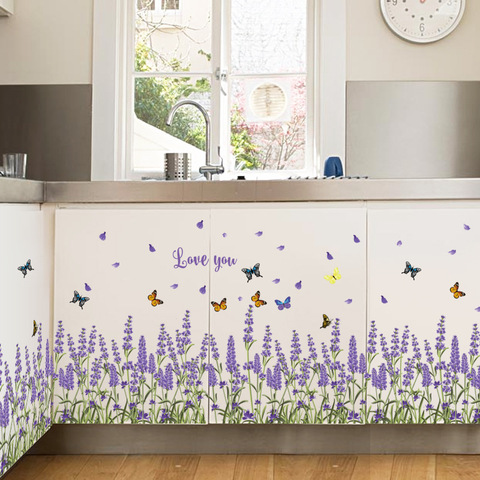 Warm lavender waistline affixed to the bedroom corridor skirting line wall stickers school classroom decoration stickers ► Photo 1/6