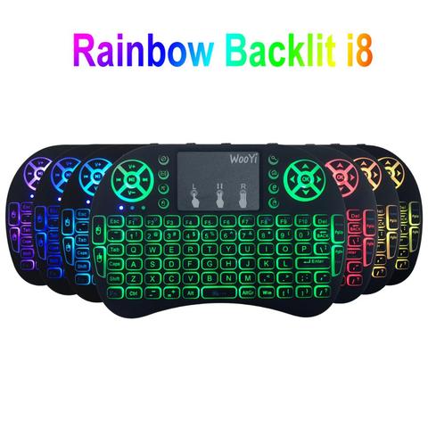 Pelmel Teleurgesteld petticoat 7 color backlit i8 Mini Wireless Keyboard 2.4ghz English Russian 3 colour  Air Mouse with Touchpad Remote Control Android TV Box - Price history &  Review | AliExpress Seller - WooYi Store | Alitools.io