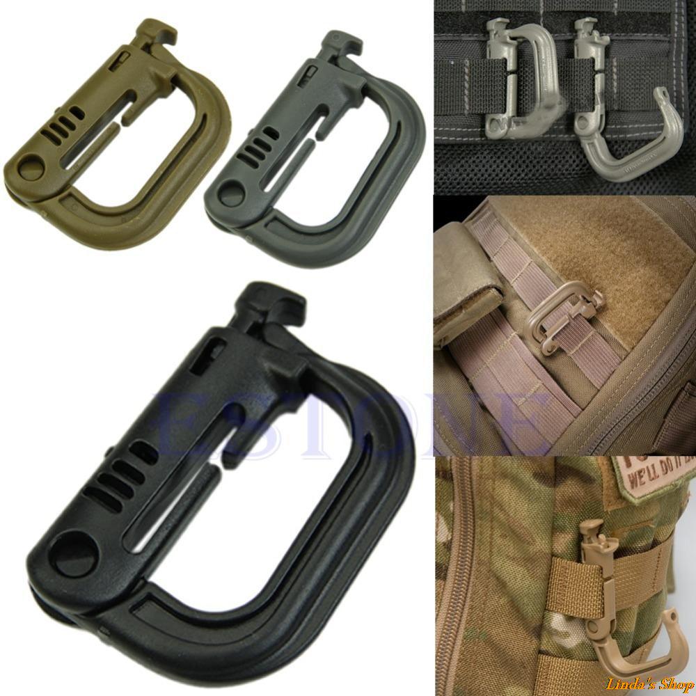 Hike Webbing Backpack Buckle Shackle Carabiner Keyring Locking Snap D-ring Clip 