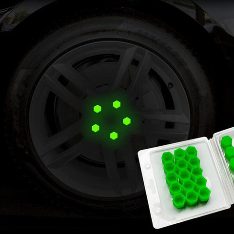 20 x Luminous Phosphoresce Wheel Nuts Covers Protective Cap Car Accessories Bolt Caps Hub Screw Protector Silica Gel 17# 19# 21# ► Photo 1/6