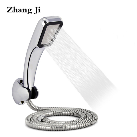 Zhang Ji Bathromm Chrome 300 Holes ABS Shower Head Set With Holder And Hose Rainfall High Pressure Water Saving Showerhead ► Photo 1/6