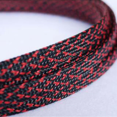 1-30Meters 3-50mm Black & Red Snakeskin Mesh Wire Protecting Nylon Tight PET Expandable Insulation Sheathing Braided Sleeves ► Photo 1/2