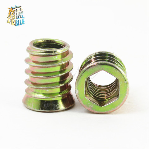 20Pcs M6 M8 M10 Zinc Alloy Iron Inside And Outside Teeth Carbon Steel Hex Socket Drive Insert Nuts Threaded For Wood Furniture ► Photo 1/3