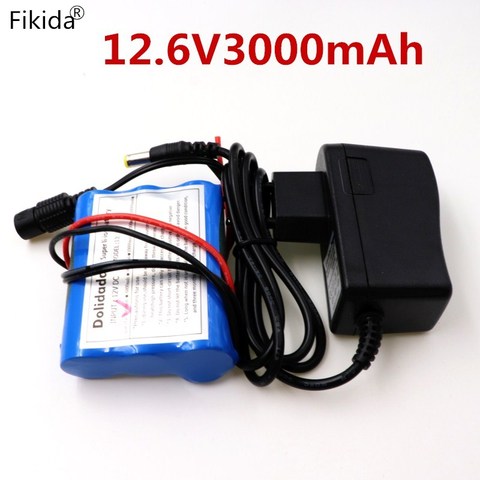 2022/ New 12 V 3000 mAh 18650 Li-ion Rechargeable battery Pack for CCTV Camera 3A Batteries+ 12.6V 1A Charger+Free shopping ► Photo 1/6