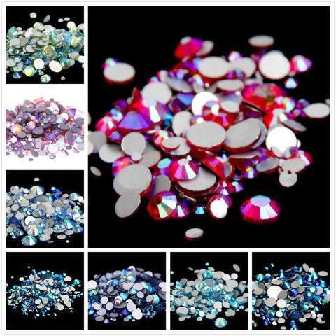 All Sizes AB Colors ss3-ss30 Flat Back Nail Art Non Hotfix Rhinestones 3D Flatbacks Nail Art Decoration Jewelry Crystals ► Photo 1/6