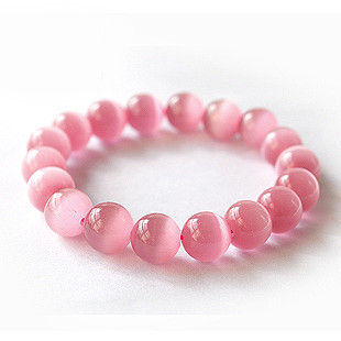 Fashion Natural stone Cute 6/8/10/12MM Pink Opal Beads Bracelet Bangle for Women Opal Bracelet  Jewelry ► Photo 1/6