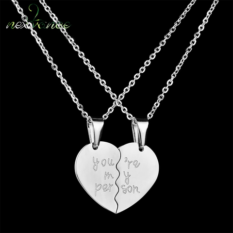 Nextvance Two Halves Heart You're My Person Letter Necklace 316L Steel 3 Color Couple Necklace for Lover Gift Bijoux ► Photo 1/1