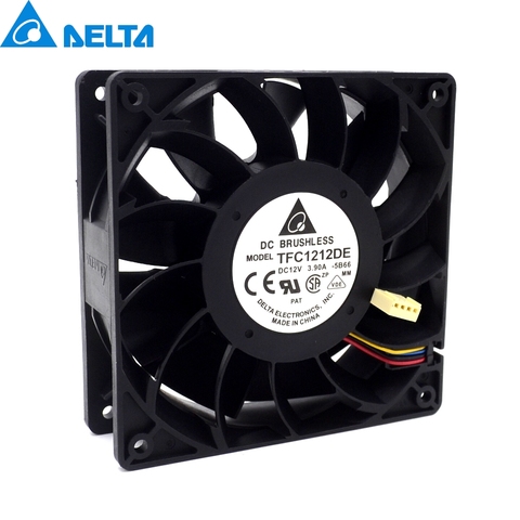 TFC1212DE Delta 120mm DC 12V 3.9A 5200RPM 252CFM For Bitcoin Miner Powerful Server Case AXIAL cooling Fan ► Photo 1/6