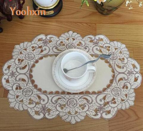 Nice embroidery table place mat pad cloth New year 2022decoration cup drink coaster Christmas placemat dining mug doily kitchen ► Photo 1/3