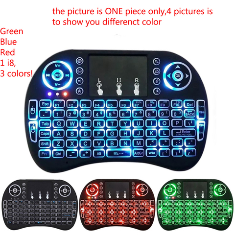 1PC Normal & Backlight mini i8 English Russian Version Keyboard Remote Control Air Mouse Touchpad Keyboard For Android TV BOX PC ► Photo 1/4