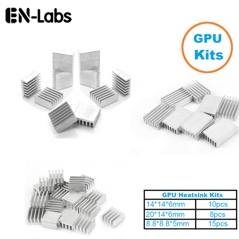 En-Labs 1Set/33pcs Aluminum Heat Sink Radiator Heatsink  Cooler Kit for GPU Graphics Card ,VGA Video Card Heat Dissipation ► Photo 1/5