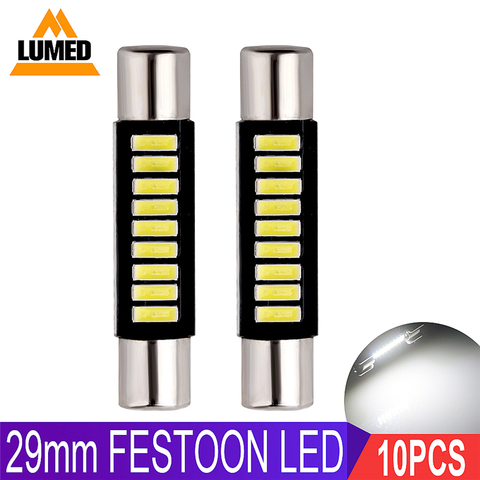 10x 29mm Festoon LED C5W Car 9 leds 4014 Auto Interior For Sun Visor Vanity Mirror Lights DC 12V ► Photo 1/6