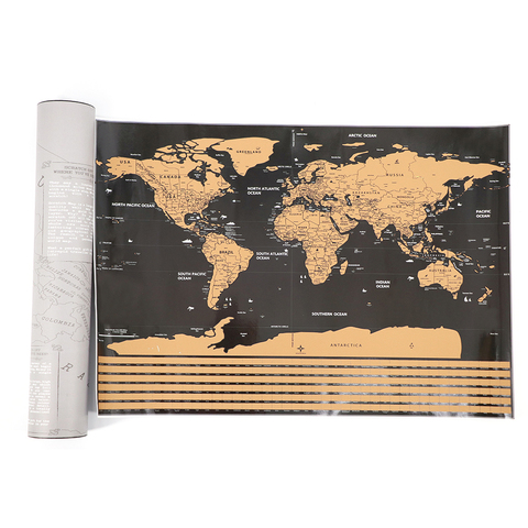 Scratch Off The World Map Black for Home Decoration Wall Art Craft Poster