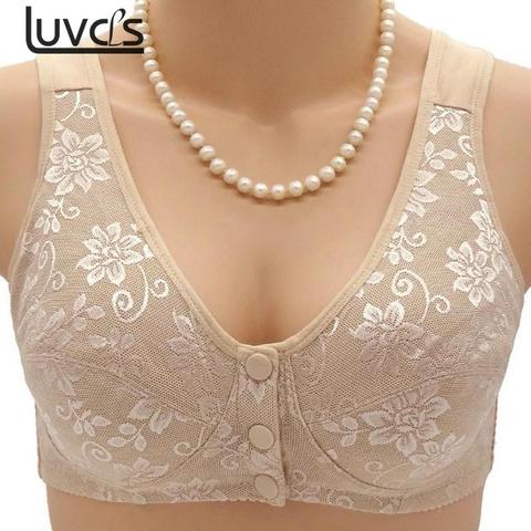 Women Wireless Cotton Bras Lingerie Front Close T-back Bra Leisure Comfortble Underwear Plus Size 44 42 40 38 36 34 ► Photo 1/6