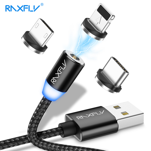 RAXFLY Magnetic Charge Cable For iPhone Nokia 7 8 6 X XS Plus Magnet Lighting to USB Charging Wire Micro USB Cord Type C Cable ► Photo 1/6
