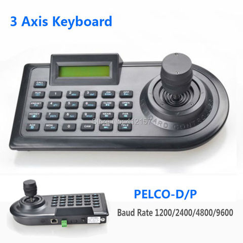 3D 3 Axis PTZ Joystick PTZ Controller Keyboard RS485 PELCO-D/P W/LCD Display For Analog Security CCTV Speed Dome PTZ Camera ► Photo 1/5