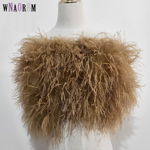 New 100% natural ostrich hair bra underwear women's fur coat real ostrich fur coat fur mini skirt ► Photo 1/6