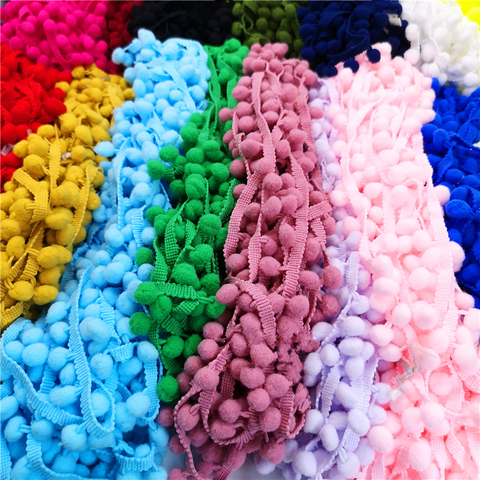 2 yards Pom Pom Lace Trim Ball Ribbon MINI Pearl Pompom Fringe Ribbon Sewing Lace Kintted Fabric Handmade DIY Craft Accessories ► Photo 1/6