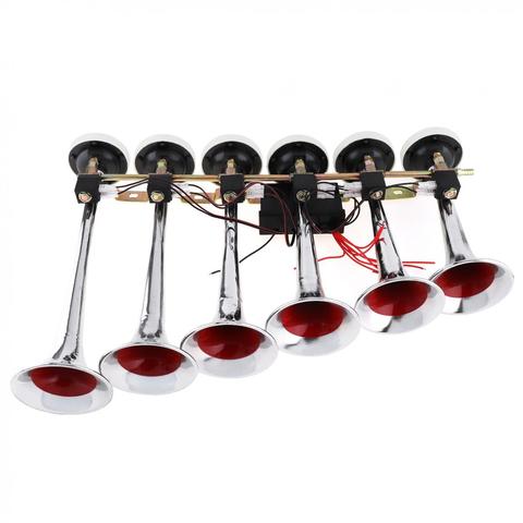 200DB Universal Durable ABS Super Loud  Car 8 Sounds Alarm 6 Trumpet Air Horn Compressor Kit ► Photo 1/6