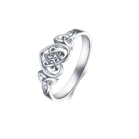 ZHOUYANG Rings For Women Lady Classic Hollow Out Love Heart Celtic Knot Silver Color Wedding Party Gifts Fashion Jewelry KAR397 ► Photo 1/2