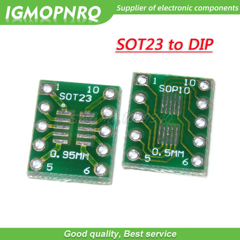 10PCS SOT23 MSOP10 UMAX to DIP10 Transfer Board DIP Pin Board Pitch Adapter SOT-23 MSOP-10 TO DIP-10 ► Photo 1/1