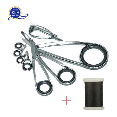 8pcs/Kit KLH bracket stainless steel SIC guide ring for UL-L-ML power Spinning fishing rod repair refit assembly DIY rod guides ► Photo 1/6