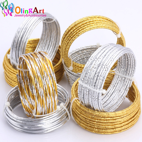 1M/5M lot 2.0mm Various Patterns Aluminum wire gold/silver soft craft versatile New metal wire DIY Handmade jewelry making ► Photo 1/6
